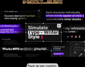 Typewriter Effect MOGRT for Premiere Pro: Auto Resizing Box, Word Highlight, & SFX