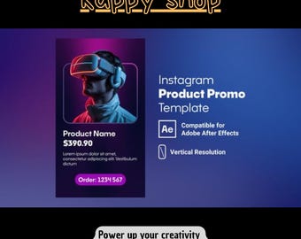 Instagram Product Promo After Effects Template Vertical Social Media Video Ad Story Reels Marketing
