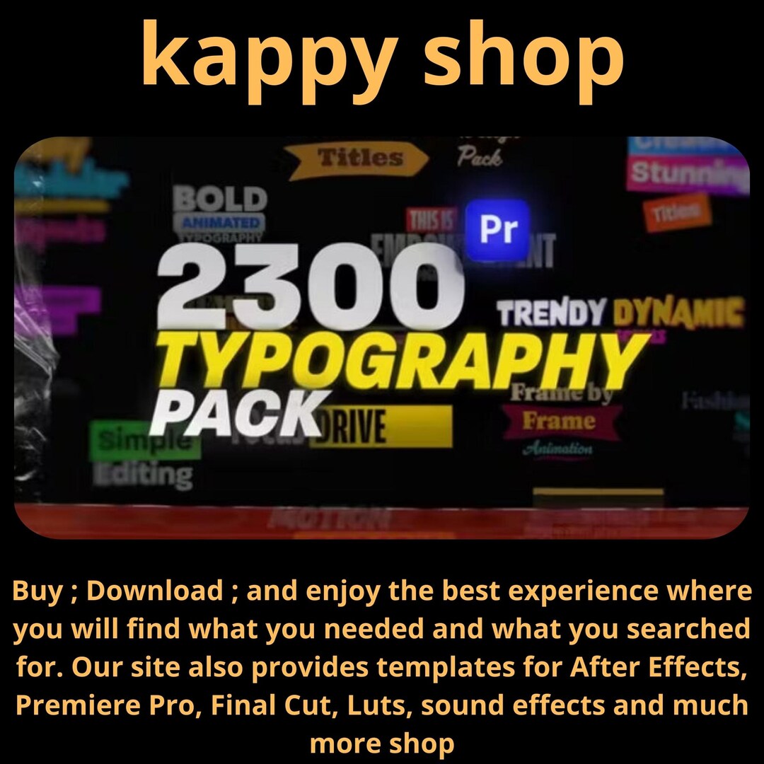 2300+ Premiere Pro Typography Pack | Kinetic Text, Titles, Quotes ...