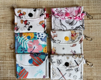 Hand Sewn Disney AirPods Pro Case- Fabric Pouch with Keychain Clip- Cute AirPod Pro Headphone Case- Protective Case- Mickey Star Wars Stitch
