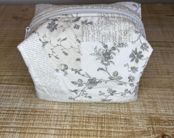Cosmetic Makeup Bag – Handmade Zipper Pouch for Travel, Toiletries & Beauty Essentials – Small Makeup Organizer Gift for Her - Boxy Bag