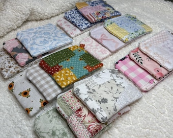 Hand Sewn Coin Purse Wristlet Wallet –Medium Zipper Pouch for Cash, Cards, Coin & IDs  Fabric Wristlet with Keyring –Gift for Her - Students