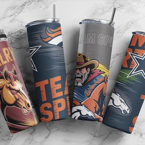 Broncos vs Cowboys Seamless Digital Download for 20 oz Skinny Tumbler&quot;