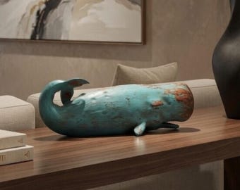 Aqua Drift Sperm Whale Sculpture Large