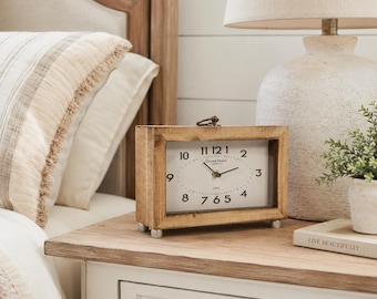 Grand Hotel Rectangular Wood Clock