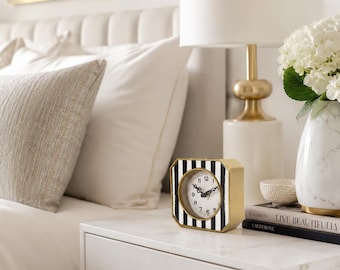 Parisian Cabana Striped Table Clock
