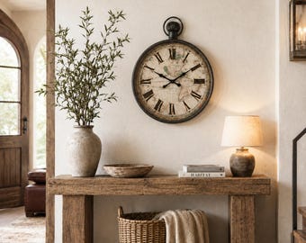 Old World Map Wall Clock
