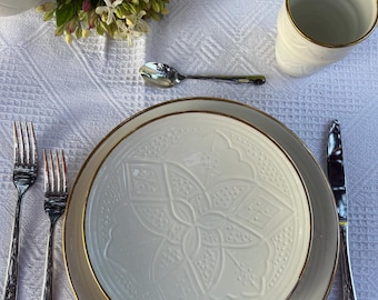 Collezione Eterna - White Plate 20cm with 12K Gold Rim GW-002