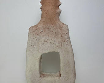 Handmade Unglazed Terracotta Sculpture: Tamegroute Candle Holder