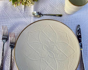 Collezione Eterna - White Plate 25cm with 12K Gold Rim GW-001