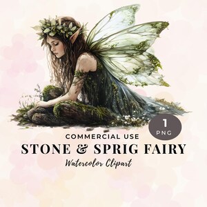 Green Fairy Garden Watercolor Clipart, Adorable Green Fairy PNG, Enchanted Forest Graphics, Magical Nursery Decor, Digital Download MC-S05