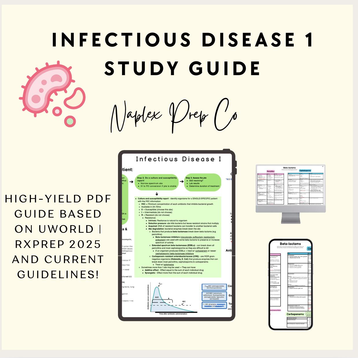 Infectious Disease 1 (Chapter 22) Study Guide 2025 | NAPLEX RxPrep Review | PDF instant download