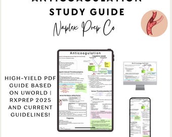 Anticoagulation (Chapter 34) Study Guide 2025 | NAPLEX RxPrep Review PDF | High-Yield Study Guide for Healthcare Professionals