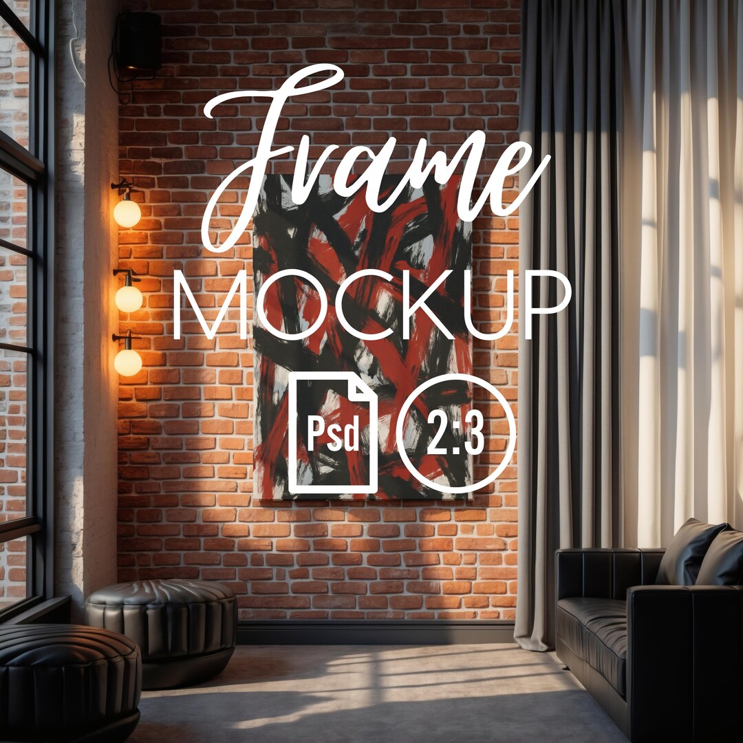 Brick Wall Poster Mockup – Industrial Loft Frame PSD Template, Framed ...