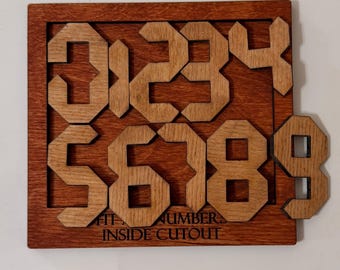 Handmade Wooden Number Puzzle | Brain Teaser, Logic Challenge