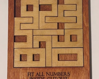 Handmade Wooden Number Puzzle | Brain Teaser, Logic Challenge