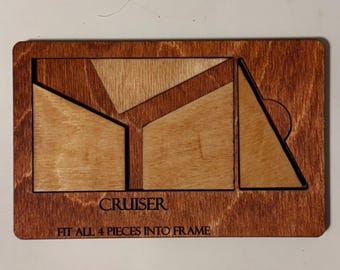 Cruiser Puzzle | Laser Cut Wooden Brain Teaser, Pocket-Sized