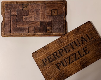 Handmade Wooden Perpetual Calendar Puzzle | Brain Teaser Desk Toy