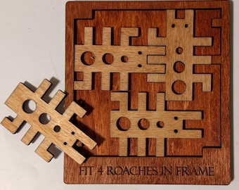 Handmade Roach Puzzle | Tricky Wooden Brain Teaser Gift