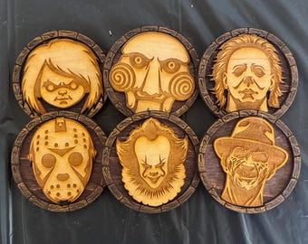 Horror Movie Coasters, Set of 6