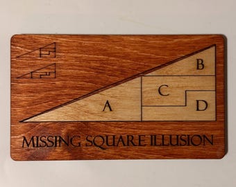 Missing Square Illusion Puzzle | Laser Cut Wooden Brain Teaser