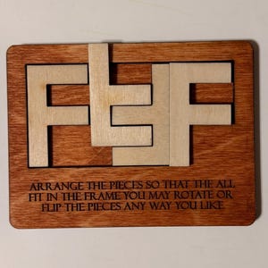 4-Piece Wooden Puzzle | Brain Teaser, Laser Cut, Handmade