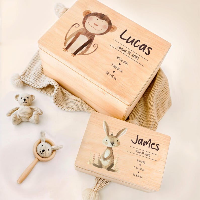 Personalized Baby Box, Baby Keepsake Memory Box, Memory Box, Box Jungle ...
