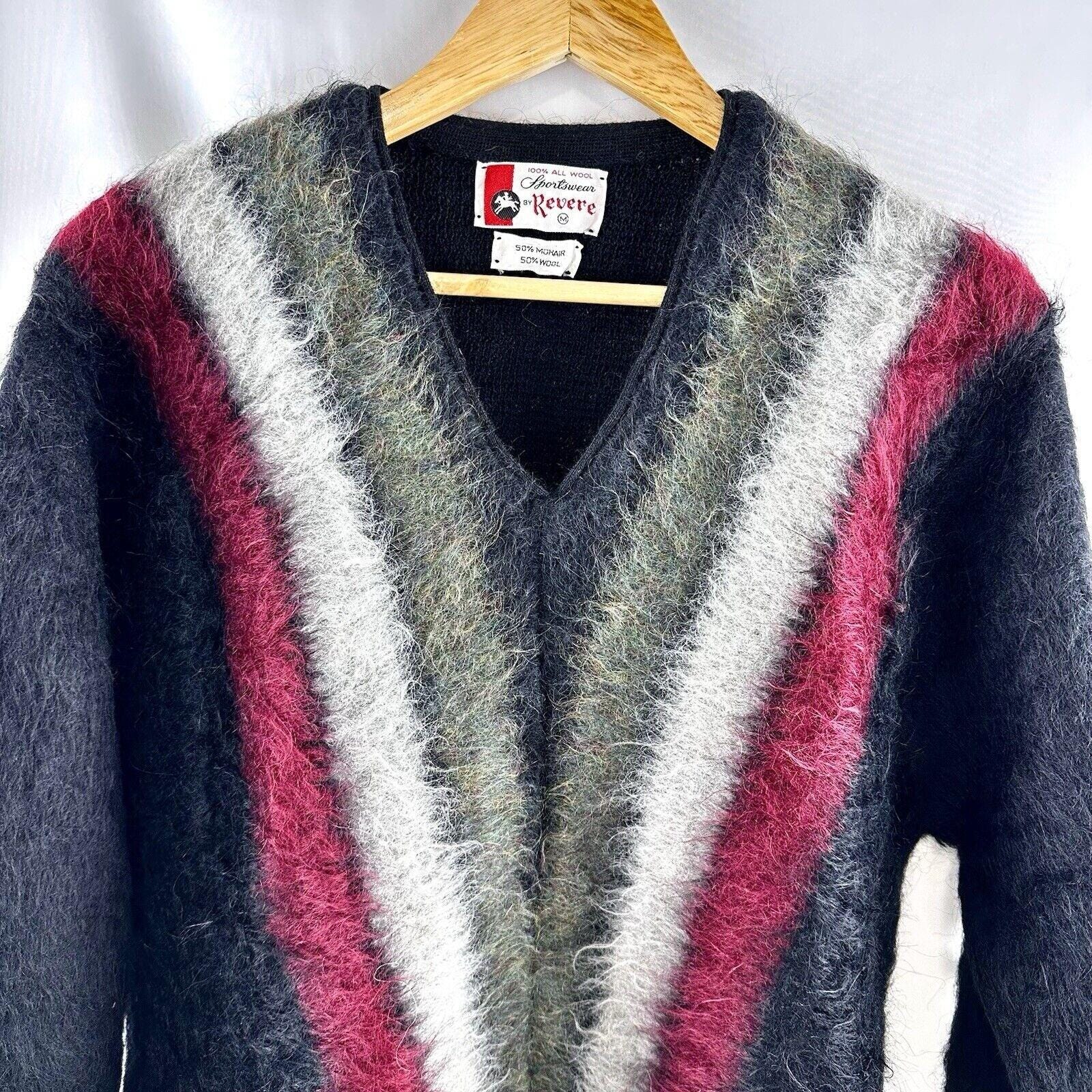 Rare Vintage 60s Mohair + Wool Revere Men's Medium Black V