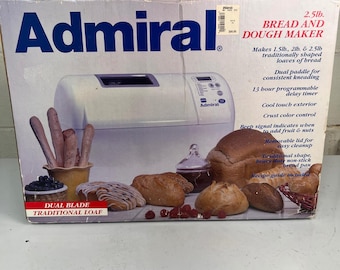NOS Admiral Bread & Dough Maker Dual Blade 2.5lb Loaf Machine Vintage