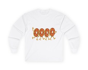 Phish Running Donut Long Sleeve Tee: Funny Foodie Shirt