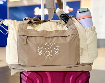Borsa da weekend imbottita personalizzata, borsa da viaggio con monogramma, borsa da viaggio ricamata, borsa da cabina per la notte, borsa da palestra personalizzata, regalo per lei