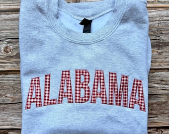 Alabama Applique Embroidered Crewneck Unisex Sweatshirt