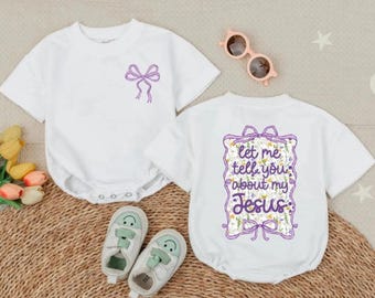 Christelijke Wildflower babyromper, religieuze peuteroutfit