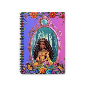 Floral Queen Spiral Notebook - Ruled Line, Journal, Stationery, Pretty Notebook, Women&#39;s Gift, Writing Journal