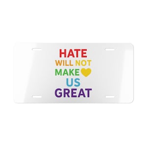 Colorful Protest Vanity Plate - LGBTQ+ Affirmation, Car Accessory, Support Equality, Gift for Activists, Pride Decor
