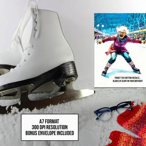 "Druckbare ""Blades of Glory"" Geburtstagskarte - skurrile Geburtstagskarte - skurrile Geburtstagskarte - A7-Format - 300 dpi Druck - Druckvorlage"