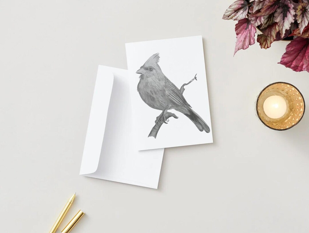 Cardinal Note Paper Cardinal Notecards Set: Sympathy Bird Art Stationery - Set of 10 - Etsy