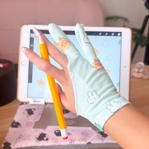 Vanilla Bunny Melon Soda (TIGHT FIT) Cute Drawing Gloves - for drawing tablet or phones