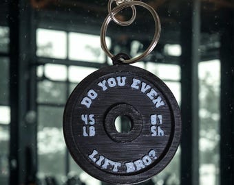 3D Printed Weight Plate Keychain: Gym Rat Accessory - Do You Even Lift Bro?