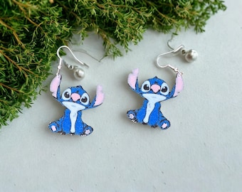 Pendientes de puntada impresos en 3D: inspirados en Disney, acero inoxidable liviano.