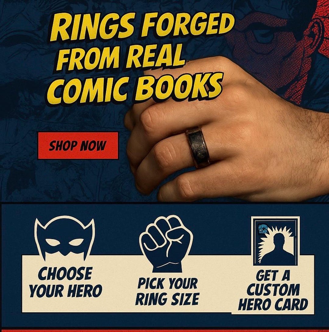 Create Your Own | Custom Wedding Band | Christmas Gift | Superhero ...