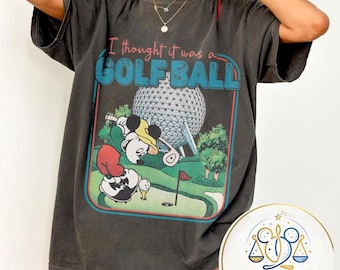 Mickey Mouse Golfing T-Shirt, Spaceship Earth Graphic Tee, Mickey Parks Illustration Shirt, Funny Sports Meme Shirt, Family Vacation Shirt
