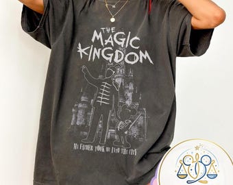 The Magic Kingdom Black Parade Shirt, Vintage Disney Castle Rock Band Shirt, Gothic Disneyland Trip Shirt, In Other Words Walk The Line Tee
