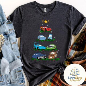 Pixar Cars Characters Squad Merry Christmas Tree T-shirt, Disney Magic Kingdom Holiday Party Trip Gift, MC Queen Mickey Very Merry Xmas 2026