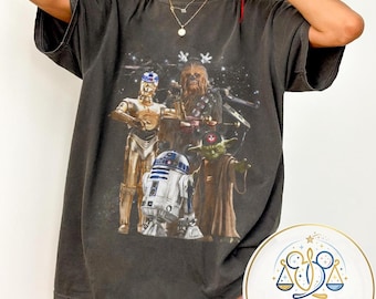 Star Wars Mickey Ears T-Shirt, Grogu and Friends Disney Trip Tee, Acid Wash Star Wars Squad Top, Funny Galactic Fan Gift, Disney SHirt