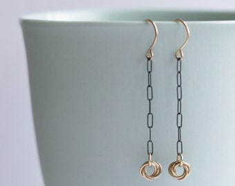 Sterling Silver Gold Love Knot Mixed Metal Earrings