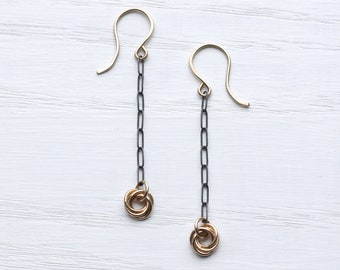 Sterling Silver Gold Love Knot Mixed Metal Earrings