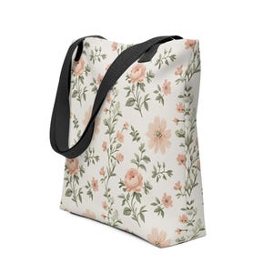 Sac fourre-tout élégant vintage à imprimé floral rose sauge vert délicat motif fiançailles cadeau de fête de mariée robe assortie féminine ciel Surprise