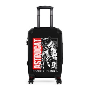 アストロキャット スペースエクスプローラー スーツケース、旅行用スーツケース、猫好きへのギフト、ユニークな機内持ち込み用バッグ、宇宙をテーマにしたアドベンチャーバッグ