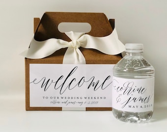 Wedding Welcome Hotel Box for Out of Town Guests, Wedding Weekend Favor Bag, Wedding Party Thank You Gift Box with Itinerary